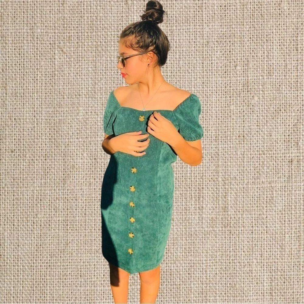 Green corduroy mini - Picture 2 of 2